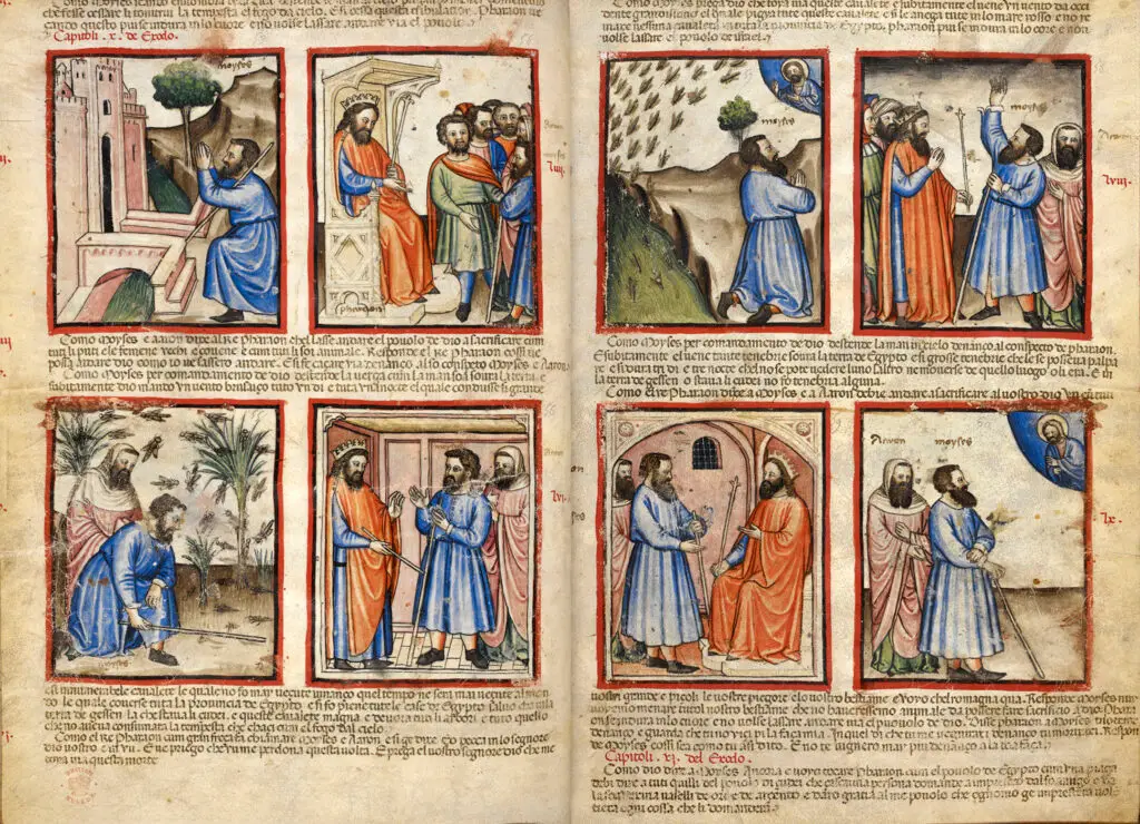 Pagine del manoscritto Bibbia Istoriata Padovana